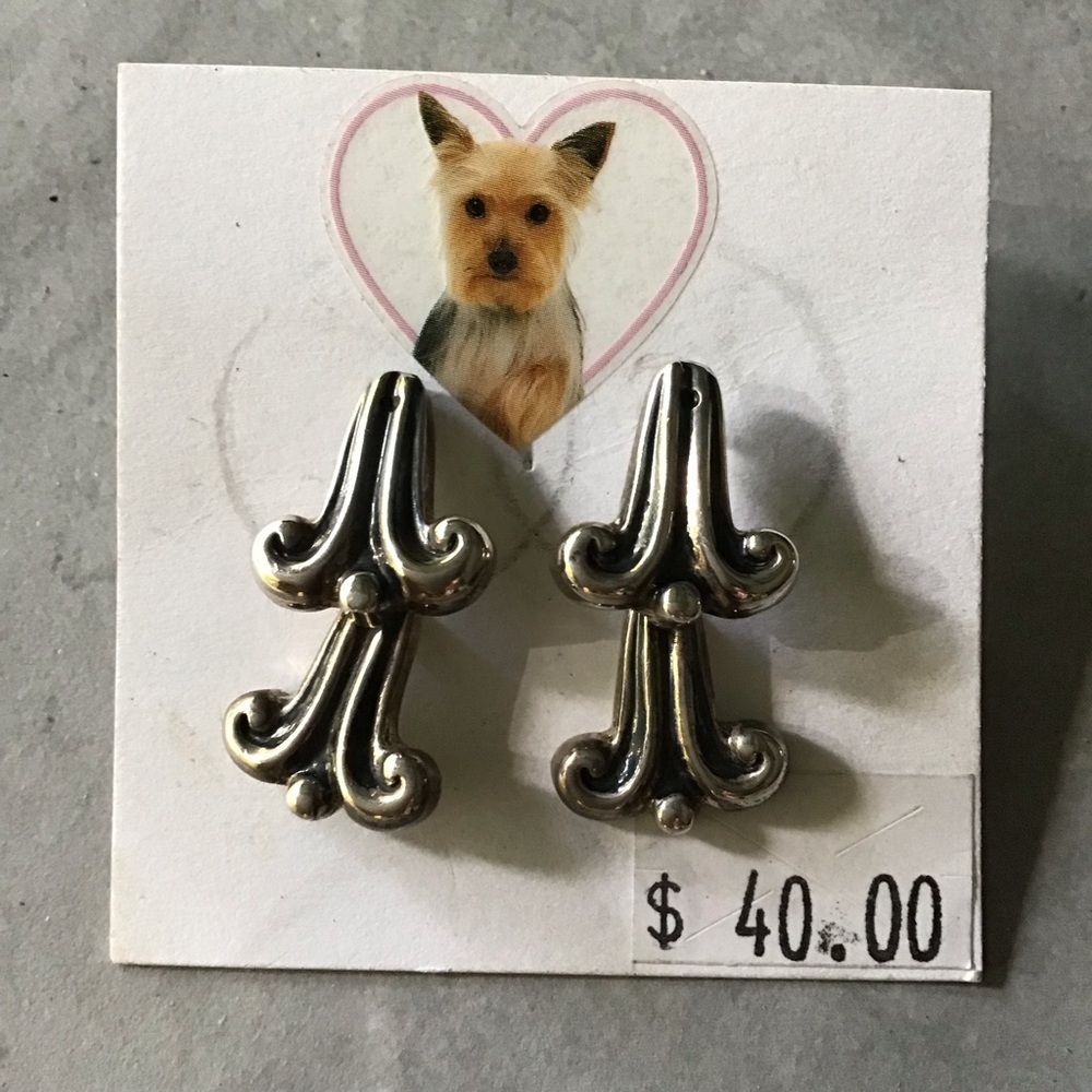 Sterling Silver Fleur-de-Lis Earrings